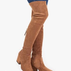 NWOT Suede over the knee chestnut boot
